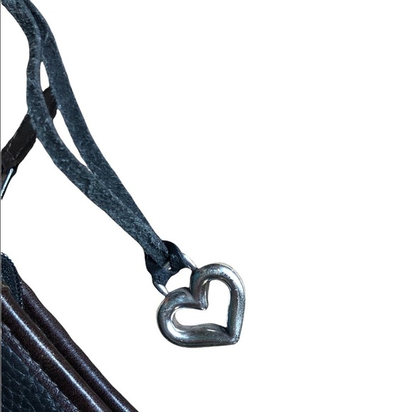 Brighton Pebble Leather Tortoise Shell Shoulder/Clutch Handbag Cut Outs Charm - Picture 7 of 10